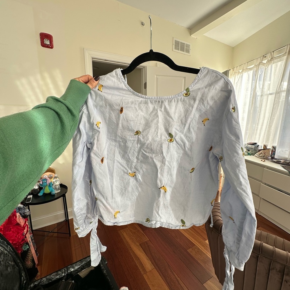 Embroidered Light Blue Women's Top